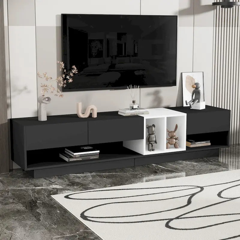 74 TV Stand with Storage & Compartment for TVs Up to 80