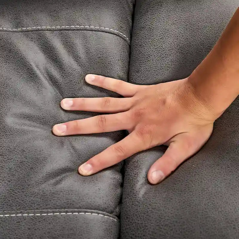 Grauer Dual-Motor-Relaxsessel mit 240°-Drehfunktion, Schaukelfunktion, USB-Anschlüssen und verstellbarer Kopfstütze