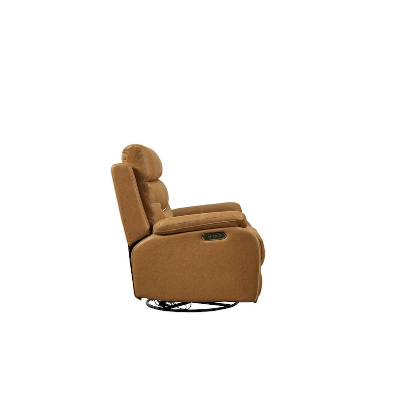 Grauer Dual-Motor-Relaxsessel mit 240°-Drehfunktion, Schaukelfunktion, USB-Anschlüssen und verstellbarer Kopfstütze