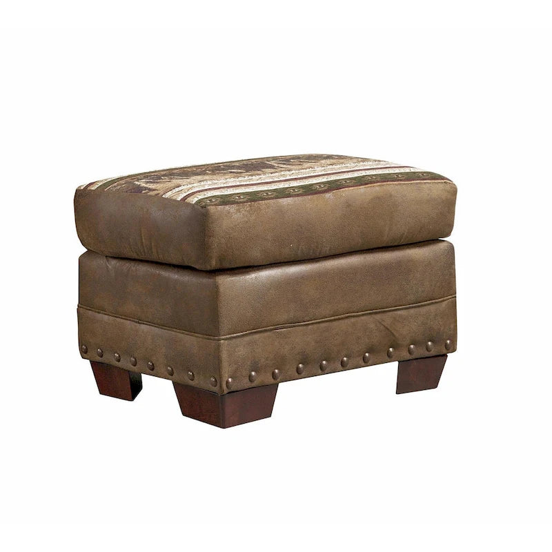 American Furniture Classics Modell 8501-00-40 Wild Horses Armsessel mit passendem Fußhocker