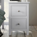 Solid Wood Nightstand with Tapered Wooden Legs