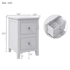 Solid Wood Nightstand with Tapered Wooden Legs