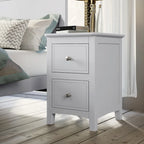 Solid Wood Nightstand with Tapered Wooden Legs