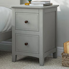 Solid Wood Nightstand with Tapered Wooden Legs