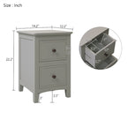 Solid Wood Nightstand with Tapered Wooden Legs