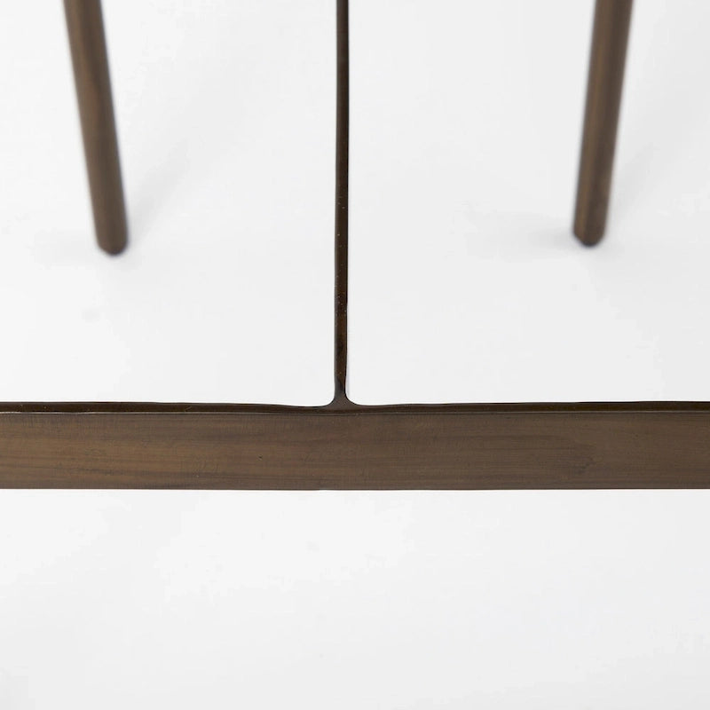 Genuine Leather Seat with Nickel Metal Frame Counter Stool