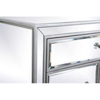 29 in. Antique Mirrored Cabinet with Clear Crystal Knobs