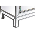 29 in. Antique Mirrored Cabinet with Clear Crystal Knobs