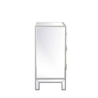 29 in. Antique Mirrored Cabinet with Clear Crystal Knobs