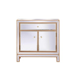 29 in. Antique Mirrored Cabinet with Clear Crystal Knobs