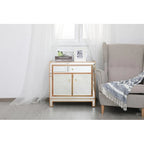 29 in. Antique Mirrored Cabinet with Clear Crystal Knobs