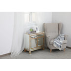 29 in. Antique Mirrored Cabinet with Clear Crystal Knobs