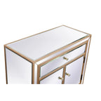 29 in. Antique Mirrored Cabinet with Clear Crystal Knobs