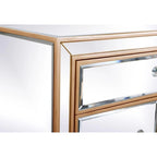 29 in. Antique Mirrored Cabinet with Clear Crystal Knobs
