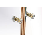 29 in. Antique Mirrored Cabinet with Clear Crystal Knobs