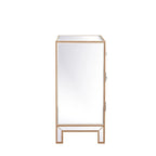 29 in. Antique Mirrored Cabinet with Clear Crystal Knobs