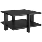 34.66 Wide Square Wood-Look Coffee Table with Lower Shelf