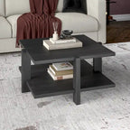 34.66 Wide Square Wood-Look Coffee Table with Lower Shelf