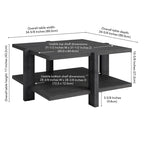 34.66 Wide Square Wood-Look Coffee Table with Lower Shelf