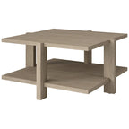 34.66 Wide Square Wood-Look Coffee Table with Lower Shelf