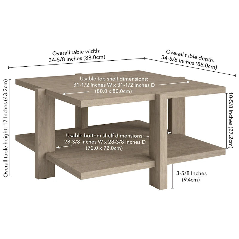 Ingrid 34.66 Wide Square Coffee Table
