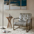 + Waldorf Faux Leather Metal Frame Lounge Chair