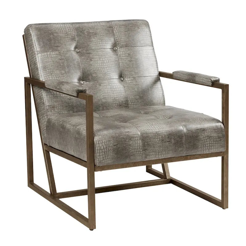+ Waldorf Faux Leather Metal Frame Lounge Chair