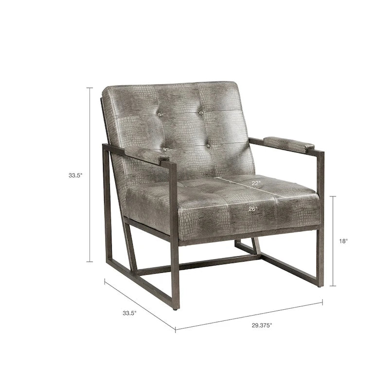 + Waldorf Faux Leather Metal Frame Lounge Chair