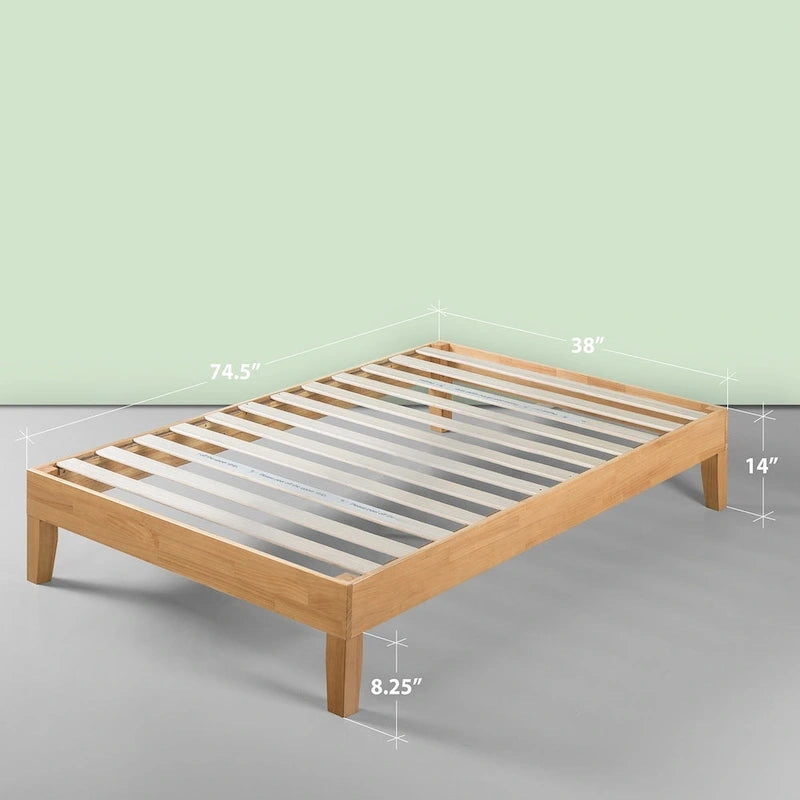 Deluxe Solid Pine Wood 14-inch Platform Bed