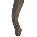 Beige Linen Bench with Carved Oak Frame - 52Wx18Dx18H