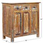 Brown Wood Handmade Cabinet with Rustic Finish