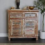 Brown Wood Handmade Cabinet with Rustic Finish