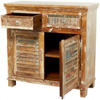 Brown Wood Handmade Cabinet with Rustic Finish