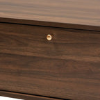 Couchtisch aus Holz im Mid-Century-Stil in Nussbaumbraun und Gold-Finish