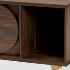 Couchtisch aus Holz im Mid-Century-Stil in Nussbaumbraun und Gold-Finish