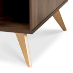 Couchtisch aus Holz im Mid-Century-Stil in Nussbaumbraun und Gold-Finish