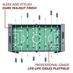 54-inch Dark Walnut Foosball Table with Adjustable Levelers