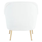 Poltrona in velluto con gambe in metallo dorato - 74,9 L x 78 P x 83,6 A cm - 76,2 L x 78,7 P x 83,8 A cm