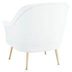 Poltrona in velluto con gambe in metallo dorato - 74,9 L x 78 P x 83,6 A cm - 76,2 L x 78,7 P x 83,8 A cm