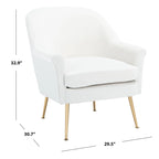 Poltrona in velluto con gambe in metallo dorato - 74,9 L x 78 P x 83,6 A cm - 76,2 L x 78,7 P x 83,8 A cm