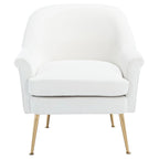 Poltrona in velluto con gambe in metallo dorato - 74,9 L x 78 P x 83,6 A cm - 76,2 L x 78,7 P x 83,8 A cm