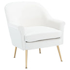 Poltrona in velluto con gambe in metallo dorato - 74,9 L x 78 P x 83,6 A cm - 76,2 L x 78,7 P x 83,8 A cm