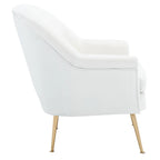 Poltrona in velluto con gambe in metallo dorato - 74,9 L x 78 P x 83,6 A cm - 76,2 L x 78,7 P x 83,8 A cm