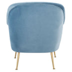 Poltrona in velluto con gambe in metallo dorato - 74,9 L x 78 P x 83,6 A cm - 76,2 L x 78,7 P x 83,8 A cm