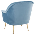 Poltrona in velluto con gambe in metallo dorato - 74,9 L x 78 P x 83,6 A cm - 76,2 L x 78,7 P x 83,8 A cm