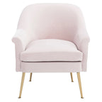 Poltrona in velluto con gambe in metallo dorato - 74,9 L x 78 P x 83,6 A cm - 76,2 L x 78,7 P x 83,8 A cm