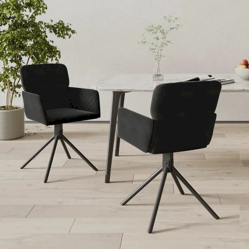 Swivel Dining Chairs 2 Pcs Modern Accent Upholstered Side Chair Velvet - 20.3 x 23.2 x 32.9