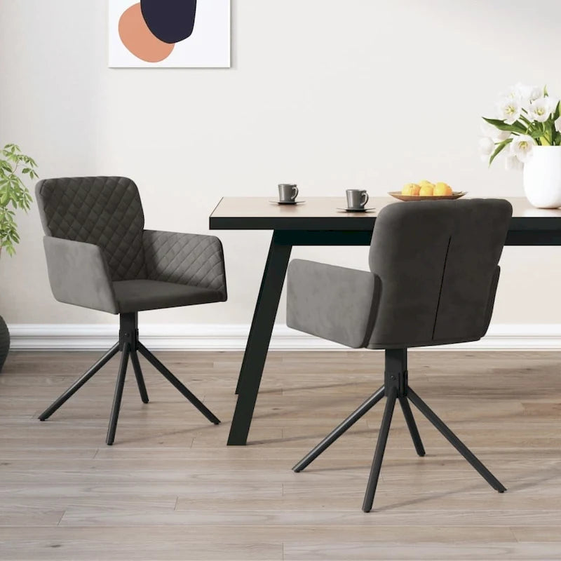 Swivel Dining Chairs 2 Pcs Modern Accent Upholstered Side Chair Velvet - 20.3 x 23.2 x 32.9