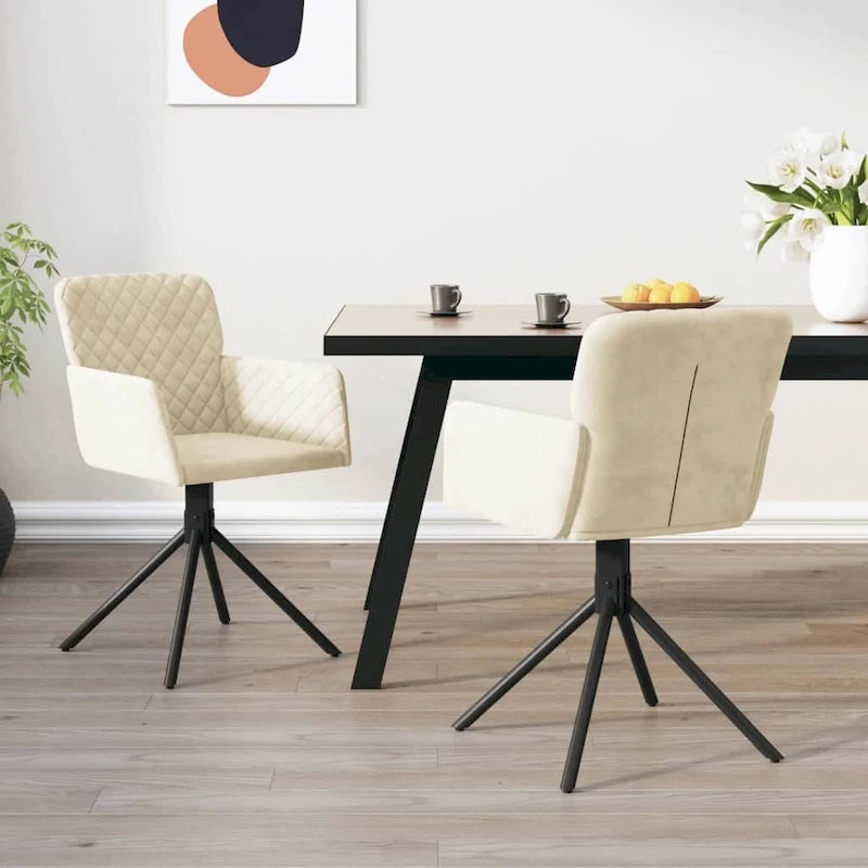 Swivel Dining Chairs 2 Pcs Modern Accent Upholstered Side Chair Velvet - 20.3 x 23.2 x 32.9