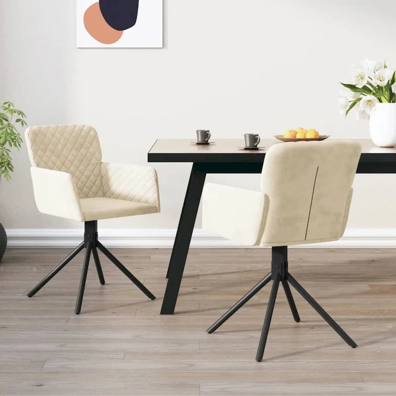 Swivel Dining Chairs 2 Pcs Modern Accent Upholstered Side Chair Velvet - 20.3 x 23.2 x 32.9